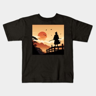 Samurai Silhouette #5 Kids T-Shirt